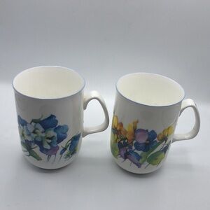 Ann Andersen Studio Rose of England Pansy Teacup Bone China Set of 2